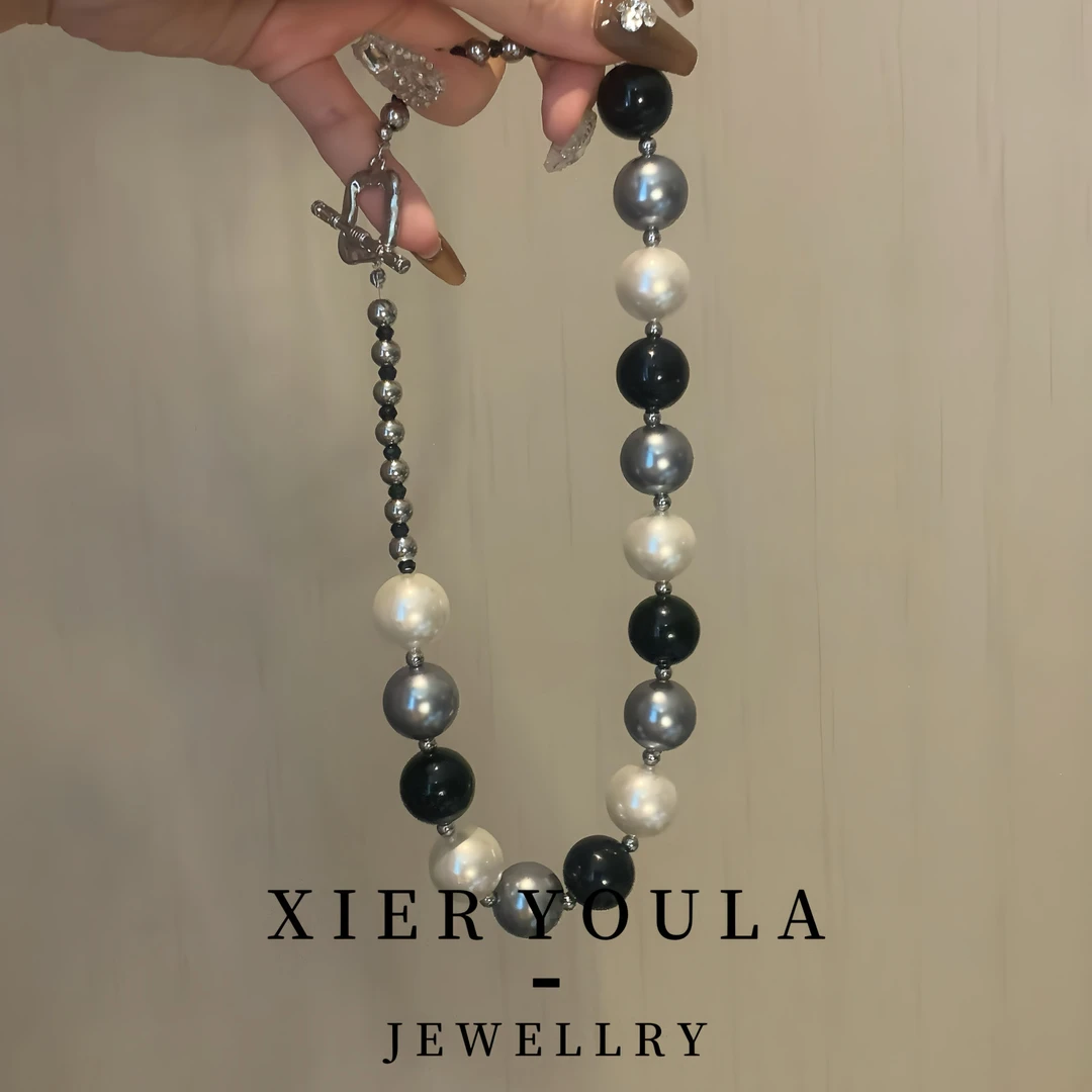 铜合金项链 【喜儿ula】10-19-22彩珠优雅拼接满串ot项链