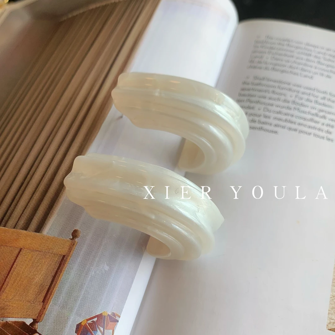 铜合金亚克力耳饰 【喜儿ula】11-7-11轻奢氛围感弧形夸张线条耳环