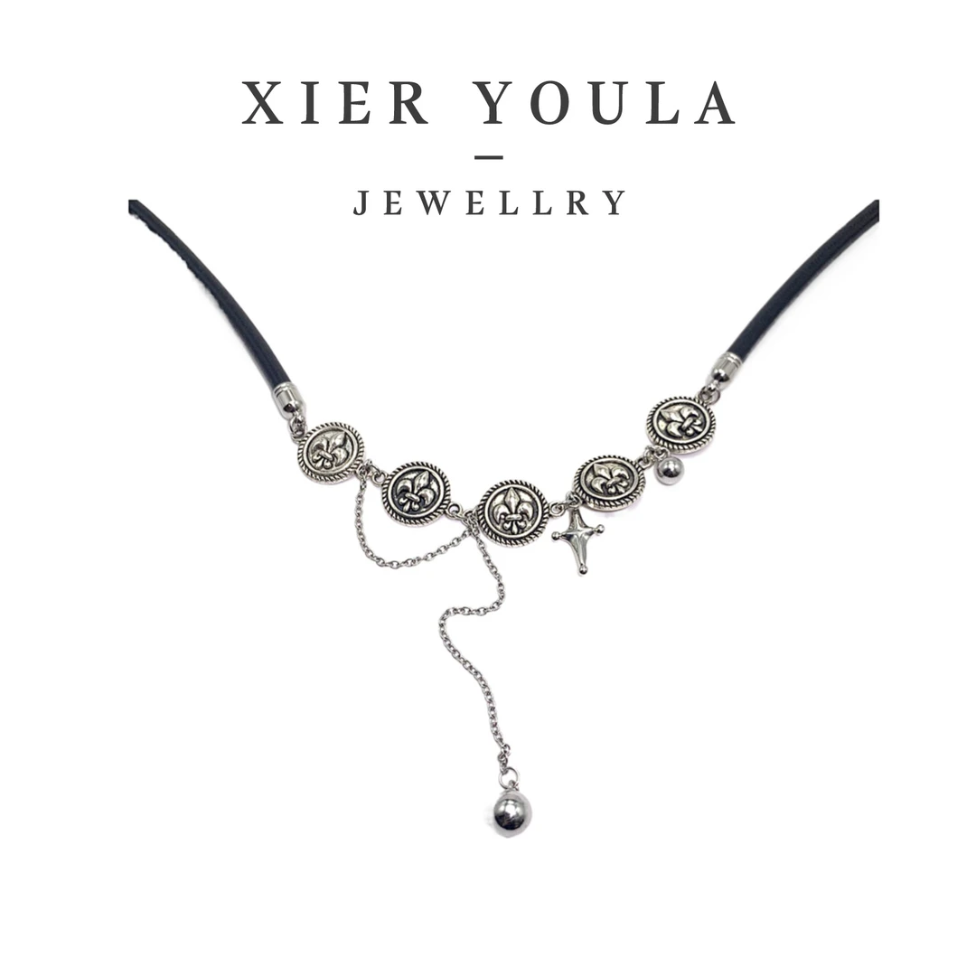 铜合金项链 【喜儿ula】6-3-49复古时尚花朵流苏项链