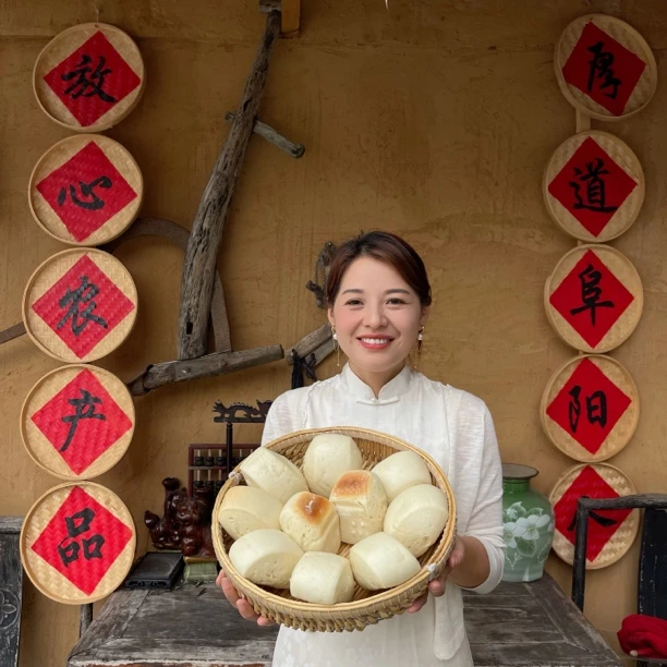 阜阳手工地锅老面馒头劈柴阜阳特产农家现蒸儿时味道12个/份包邮