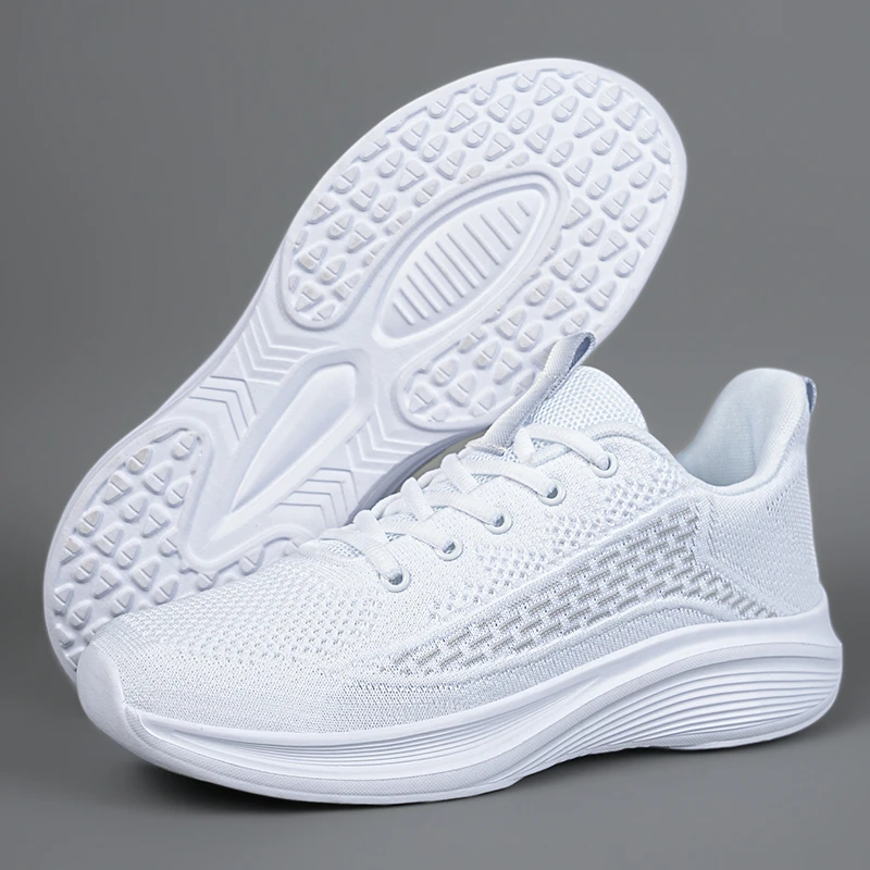 男女同款运动鞋网面轻便白色休闲跑步鞋情侣款好穿百搭运动跑鞋