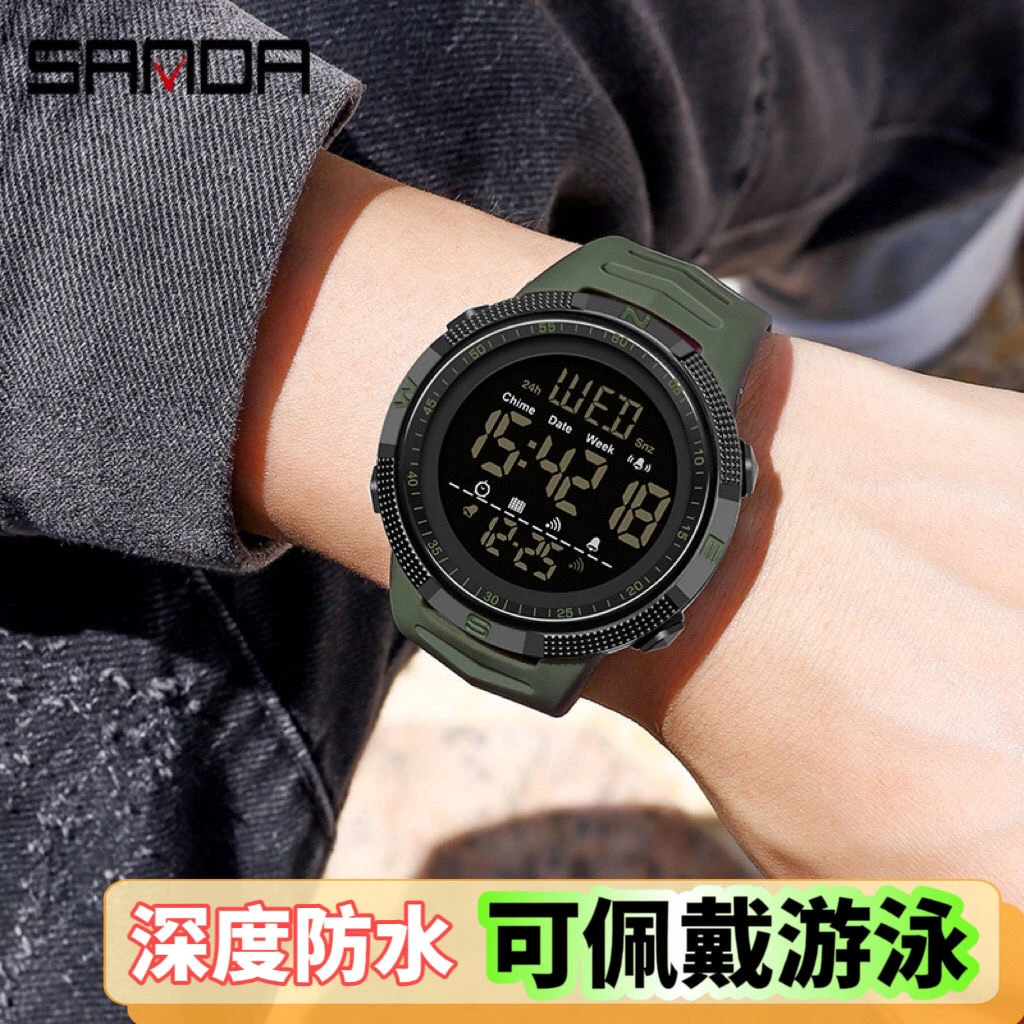 游泳潜水手表男士户外运动潮流夜光多功能初中学生电子表潜水腕表