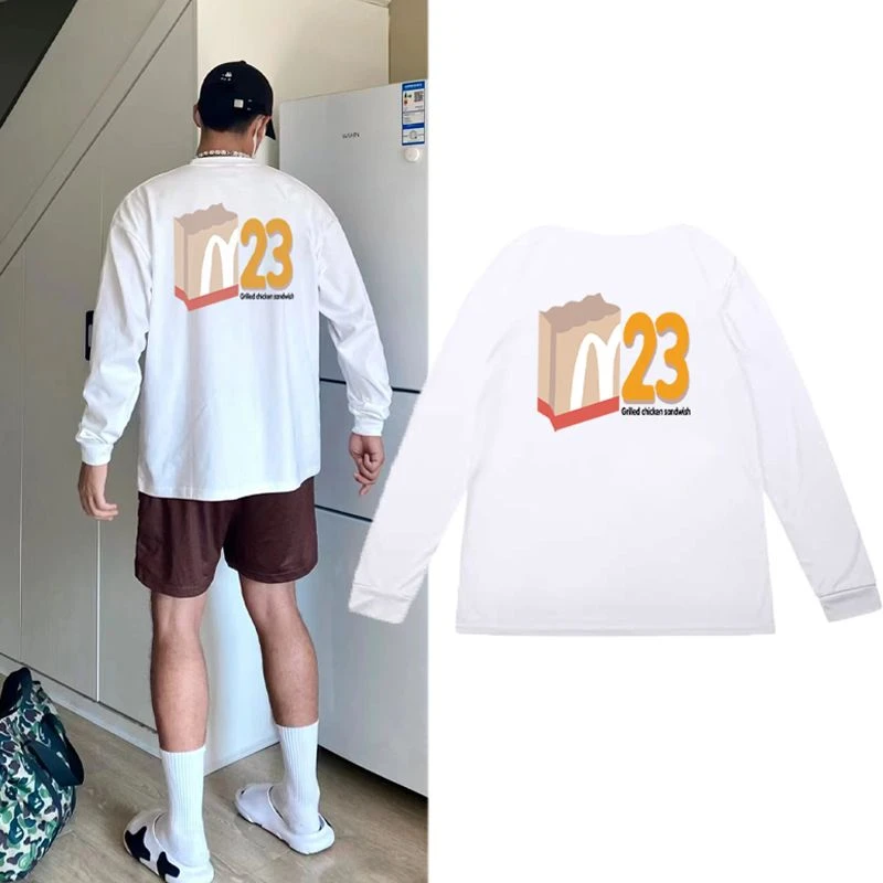 秋季网眼长袖t恤男美式运动透气速干篮球投篮服开衩宽松训练服男