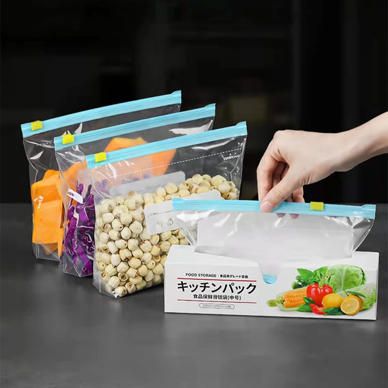 保鲜袋家用食品级冰箱收纳分装袋子坚果自封密实塑封袋拉链密封袋