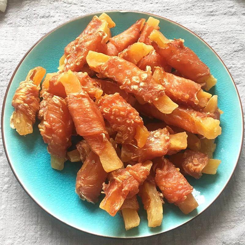 跳乐狗狗零食鸡肉干绕红薯宠物磨牙小中大型犬训练