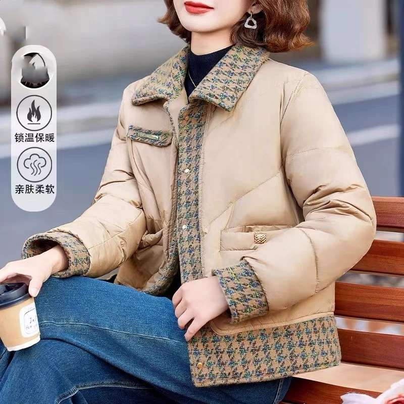 罗蒙中年妈妈冬装棉服短款小香风洋气2024冬季小棉袄贵夫人外套女
