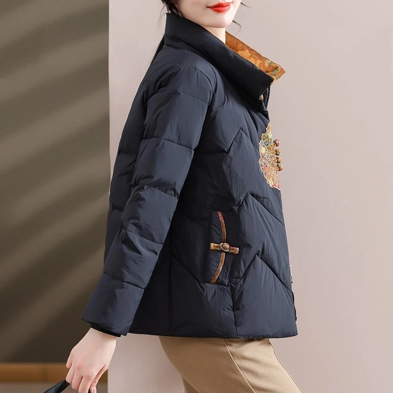 罗蒙妈妈冬装棉服洋气中老年人女高贵外套新款奶奶装轻薄棉袄衣服