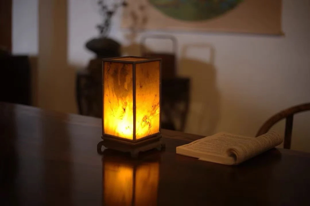 古篱岩石灯烛台摆件复古铁艺国风创意老物件新中式