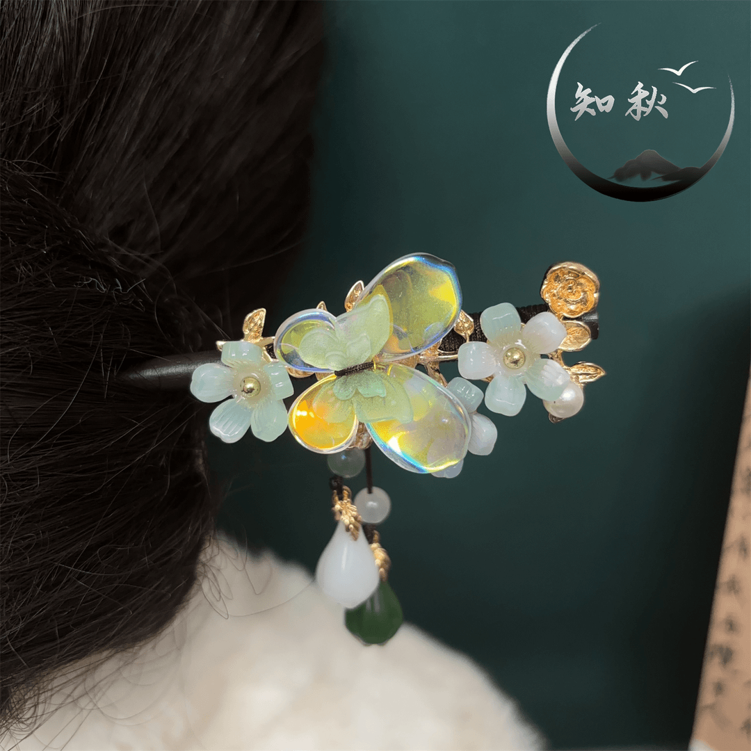 【比翼双飞】发簪新中式女高级感蝴蝶汉服发饰盘发国风发钗簪a146