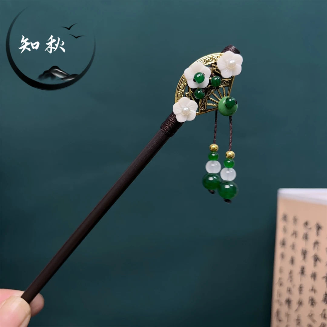【雪扇】a14新中式古风发簪2024新款流苏扇子盘发簪子国风发钗头饰