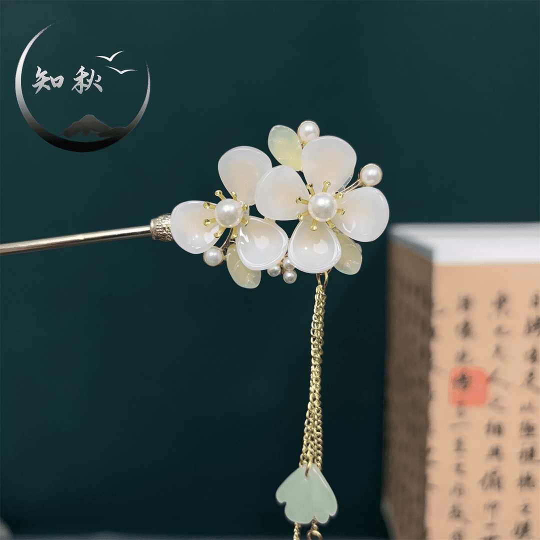 【月落星辰】花朵金属发簪新中式高级感女发钗簪子盘发钗子头饰a200