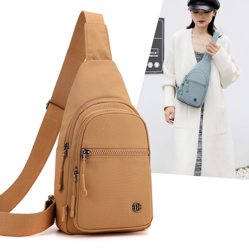 胸包女士轻便小包包斜挎包帆布迷你休闲百搭便携胸前包方便布韩版