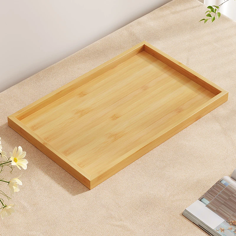 长方形茶盘木餐盘日料竹木家用收纳盘竹制放置盘日式面包托盘水杯
