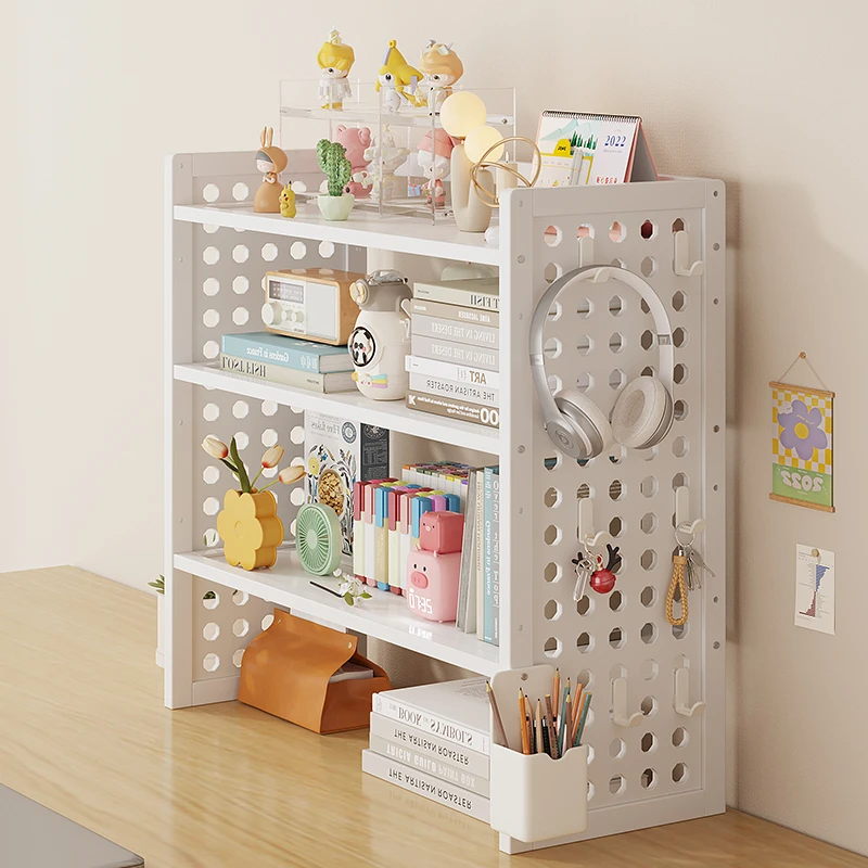 桌面置物架书桌上收纳架家用多层书籍展示架办公桌洞洞板放置架子