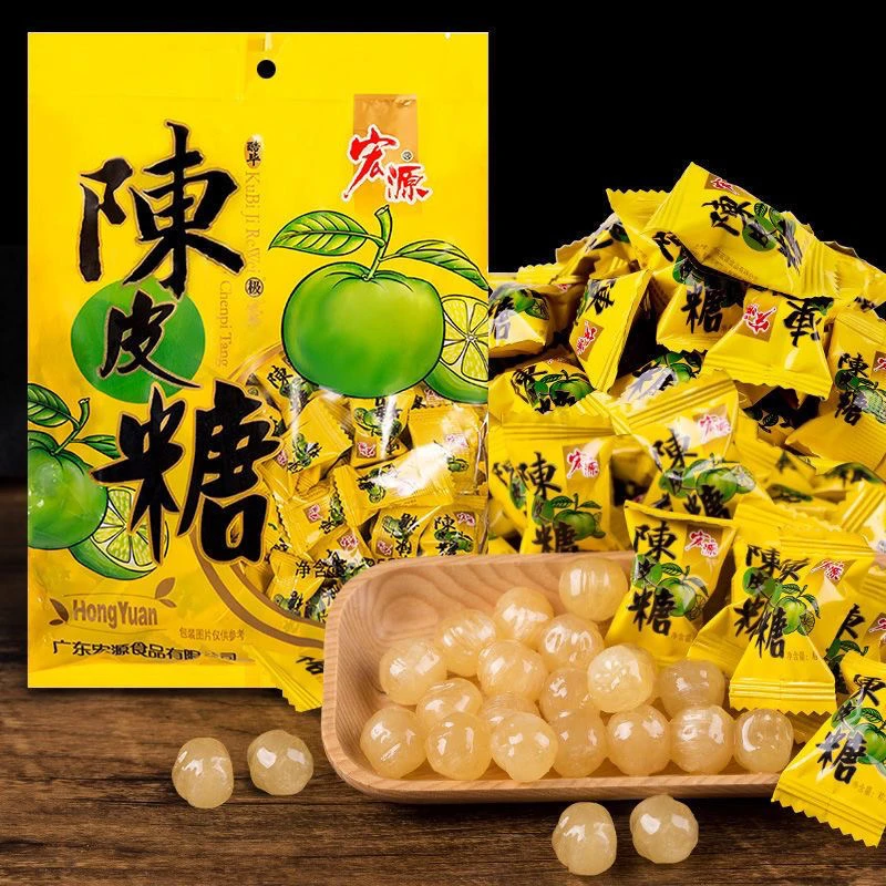 宏源陈皮糖润喉开胃硬糖儿童解馋休闲小零食餐饮酒店前台糖果批发