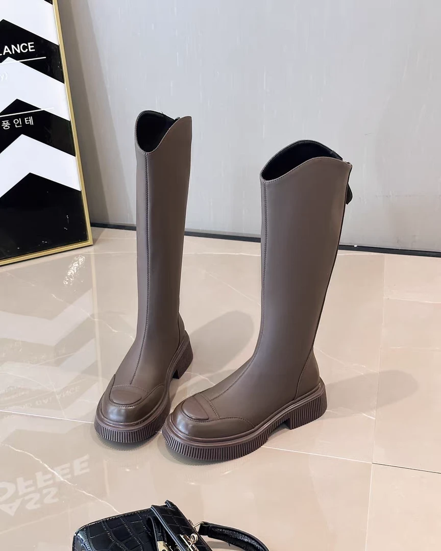 思途家秋季新款长靴加绒弹力靴