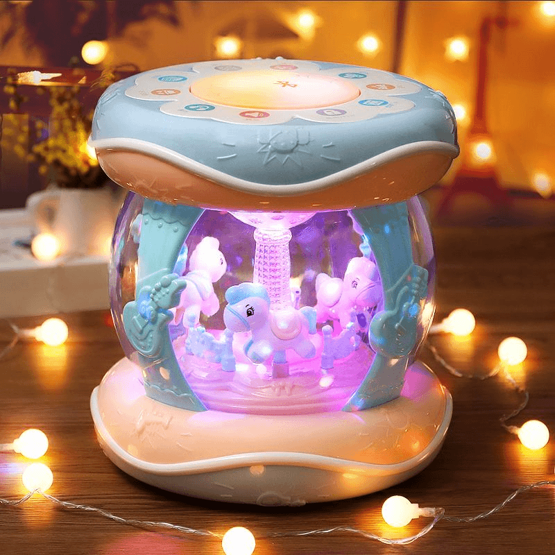 【小扬哥甄选】 宝宝旋转木马手拍鼓音乐鼓加大号电动拍拍鼓儿童玩