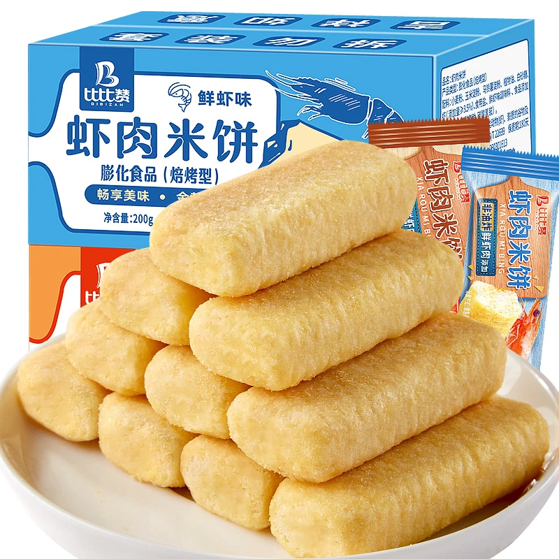 比比赞虾肉米饼干多口味办公室解馋小零食解馋办公室零食香脆SW