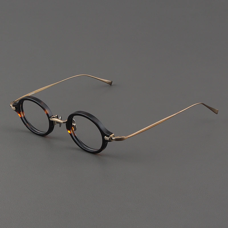 KENNEMONNEN本万年龟纯钛眼睛男玳瑁色框镜架复古圆形眼镜框女轻