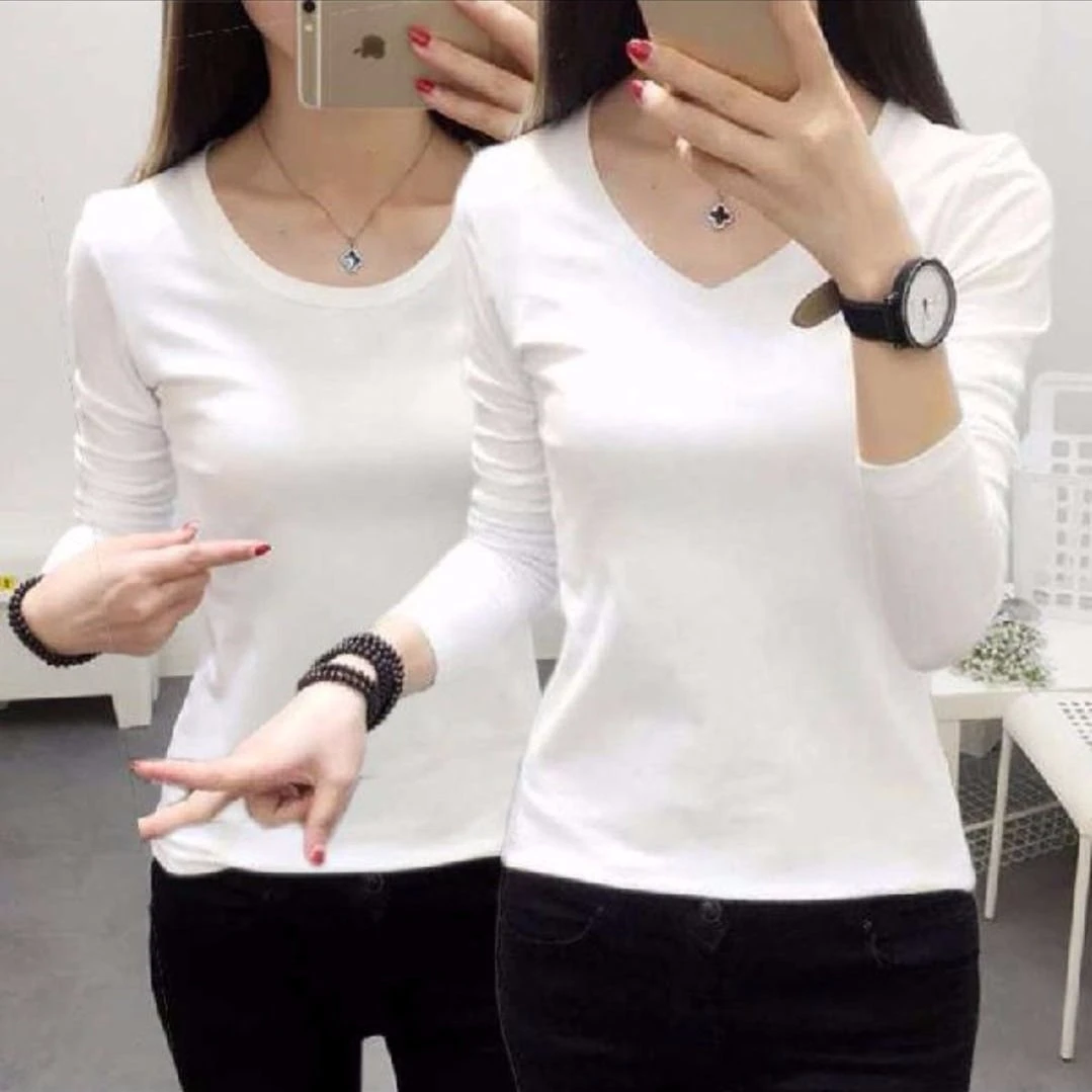 2024大码白色打底衫t恤女长袖春秋韩版紧身内搭修身显瘦学生秋衣