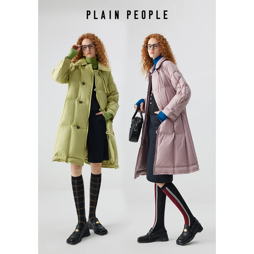 PLAIN PEOPLE新中式盘扣鸭绒面包泡芙羽绒服女2024年秋冬新款