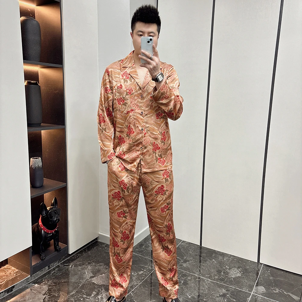《特价L》冰丝长袖长裤可外穿家居服套装