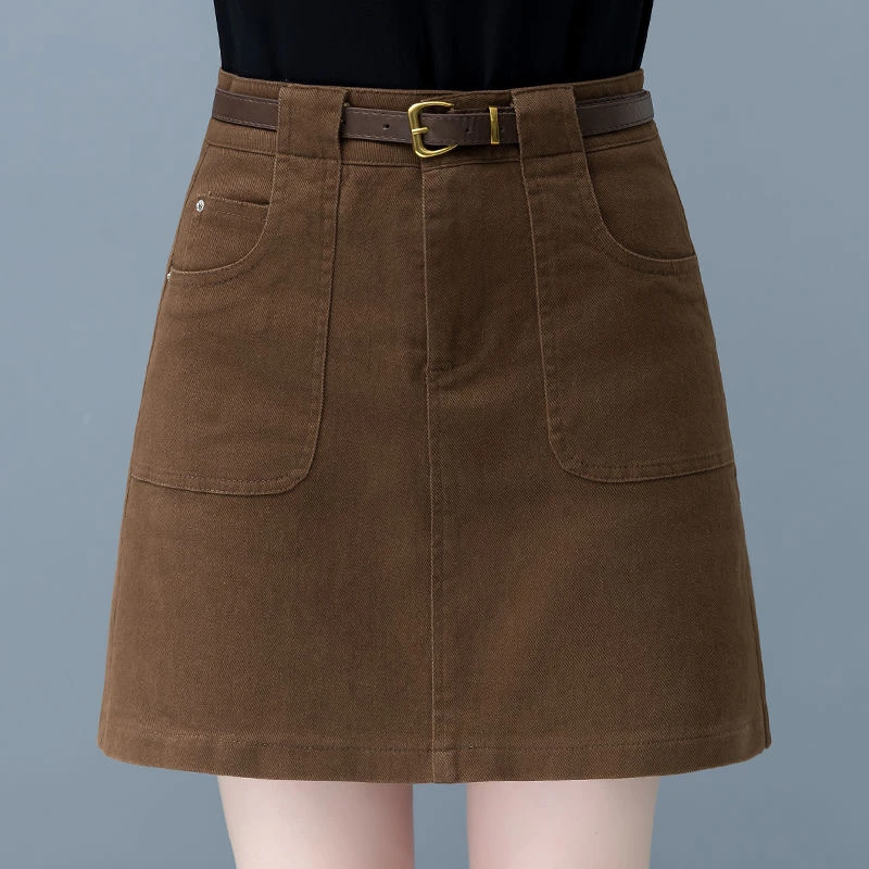 啄木鸟夏季新款小香风休闲半身裙女高腰修身包臀裙显瘦短裙子