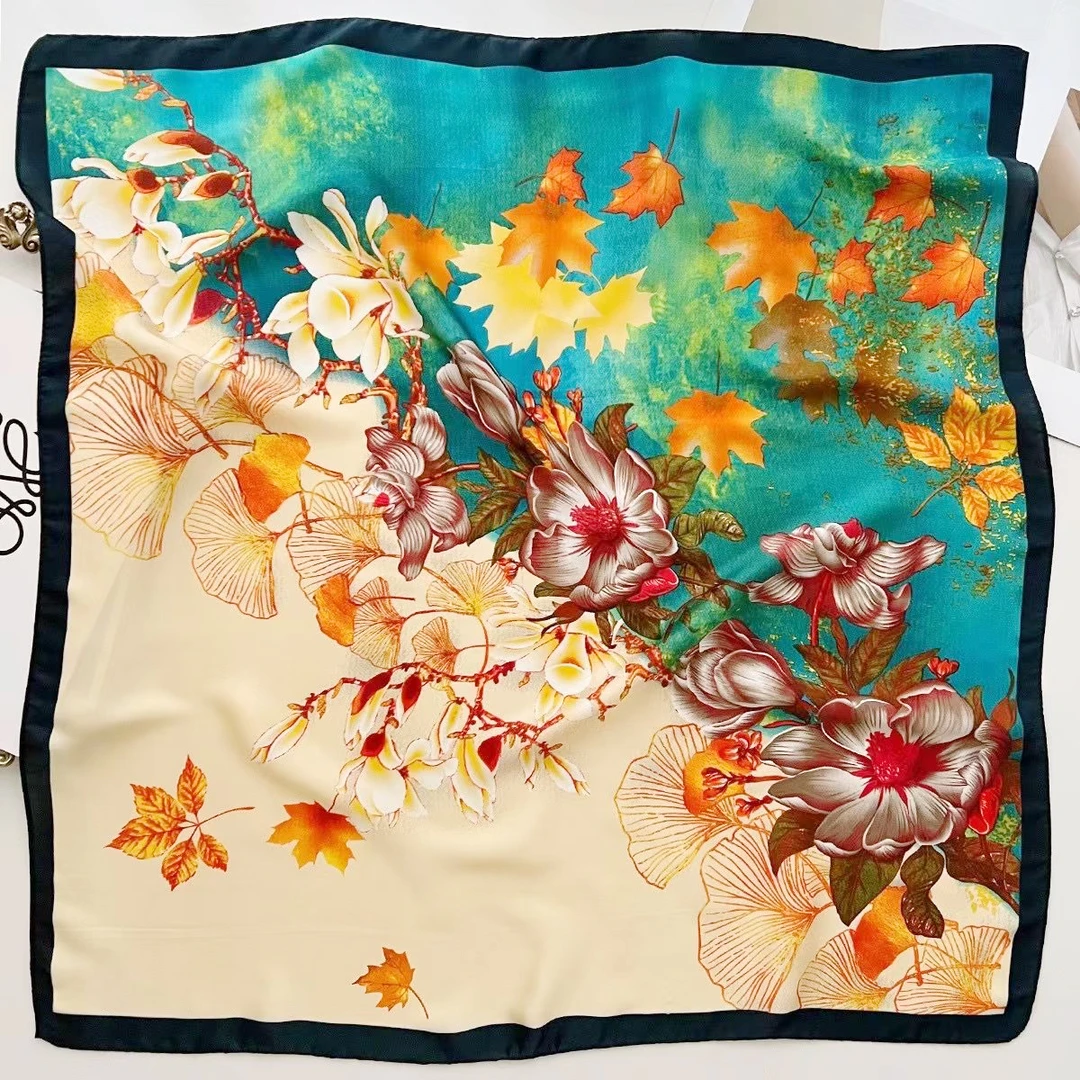 90X90cm【秋意浓】D46丝巾