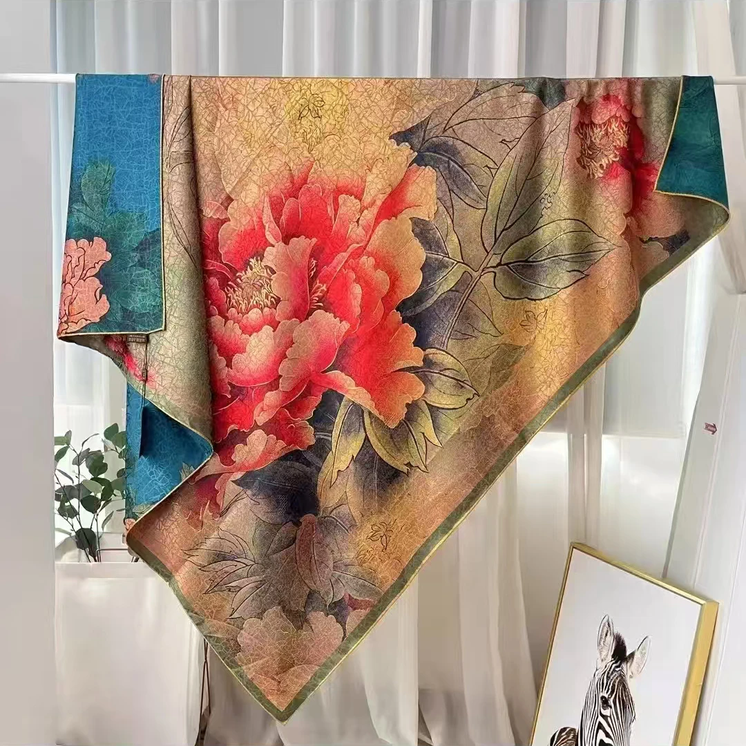 香云龙鳞纹140方巾【芳容】Q50丝巾