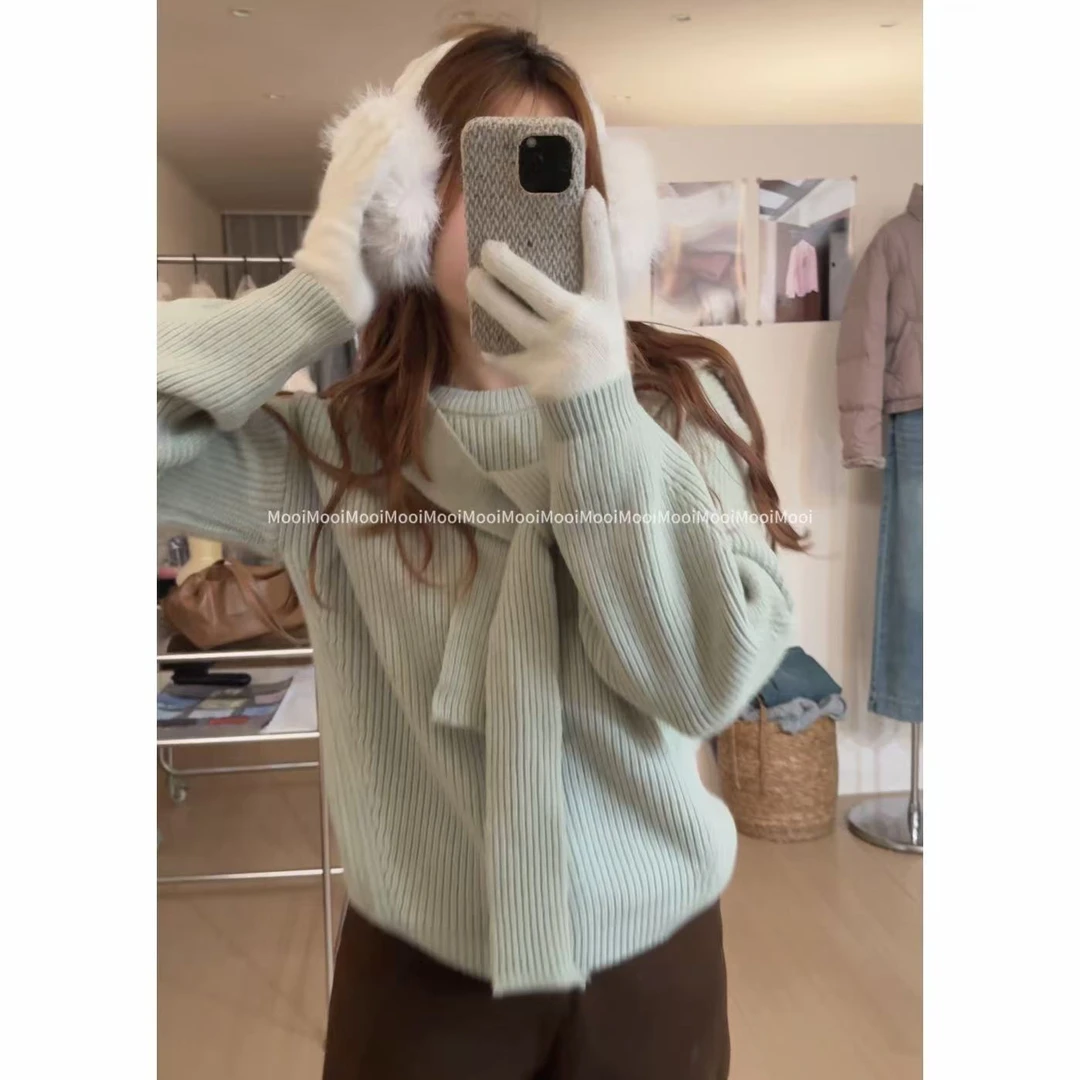 【mooi】'葡萄冰萃'秋冬新款韩版ins风小众设计感毛针织衫