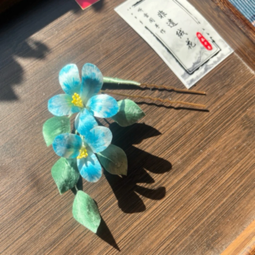 非遗绒花发簪汉服配饰古风新中式国风饰品