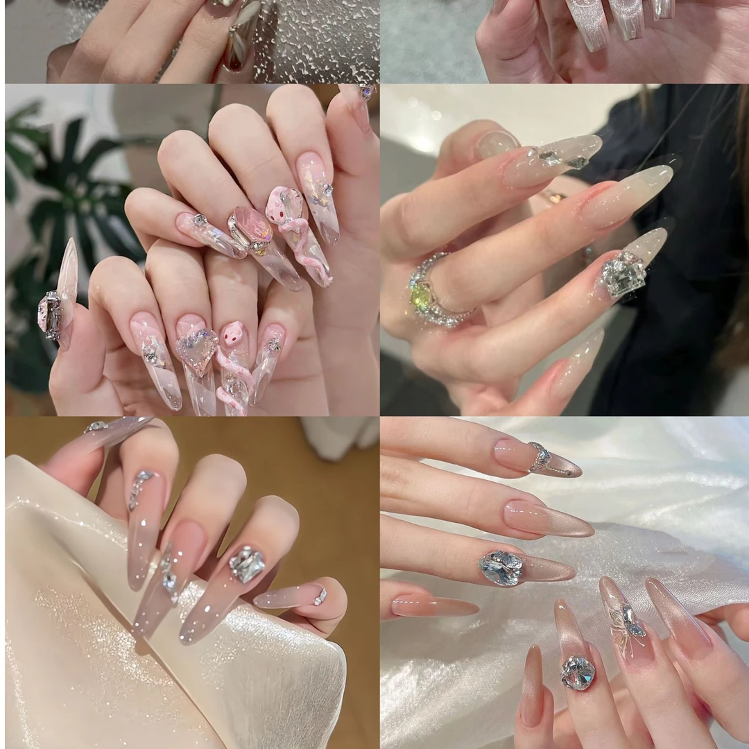 2024纯手工穿戴甲轻奢高级显白气质款下单备注编码可反复佩戴