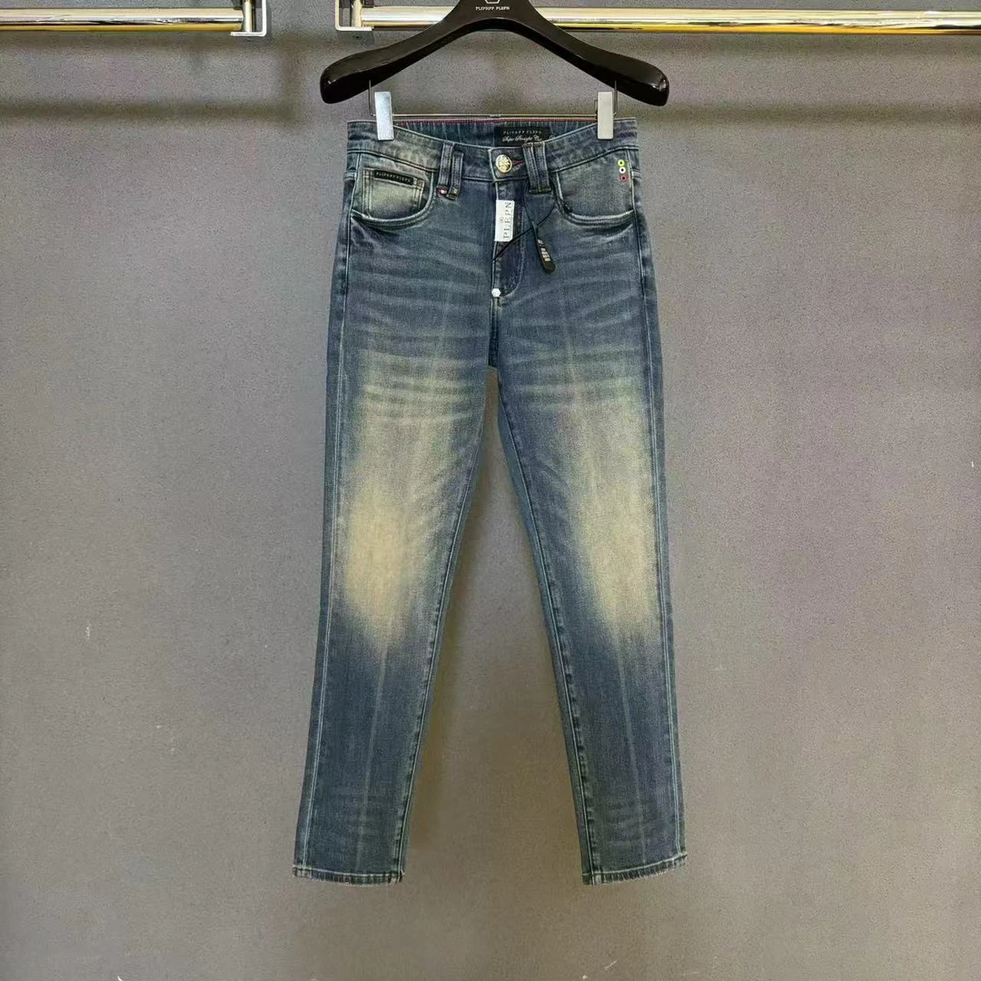 PLIPHPP PLEPN正品PP海风蓝洗水设线款男士修身弹力牛仔裤6305