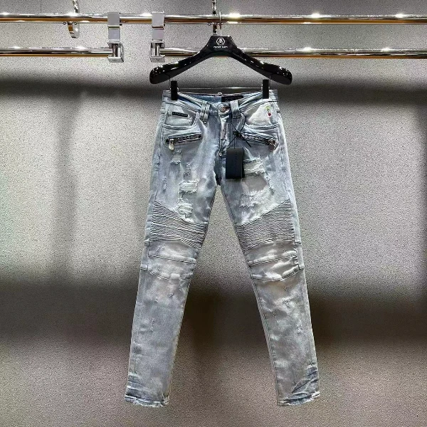 PLIPHPP PLEPN新款PP限定哈雷风高端男士时尚休闲修身软牛仔裤240