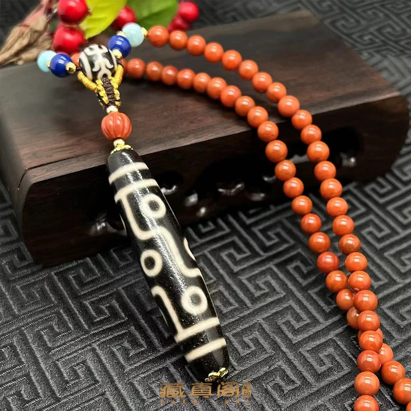 【藏真阁】天然珠宝九眼珠珠南红DIY项链H0466 一物一证