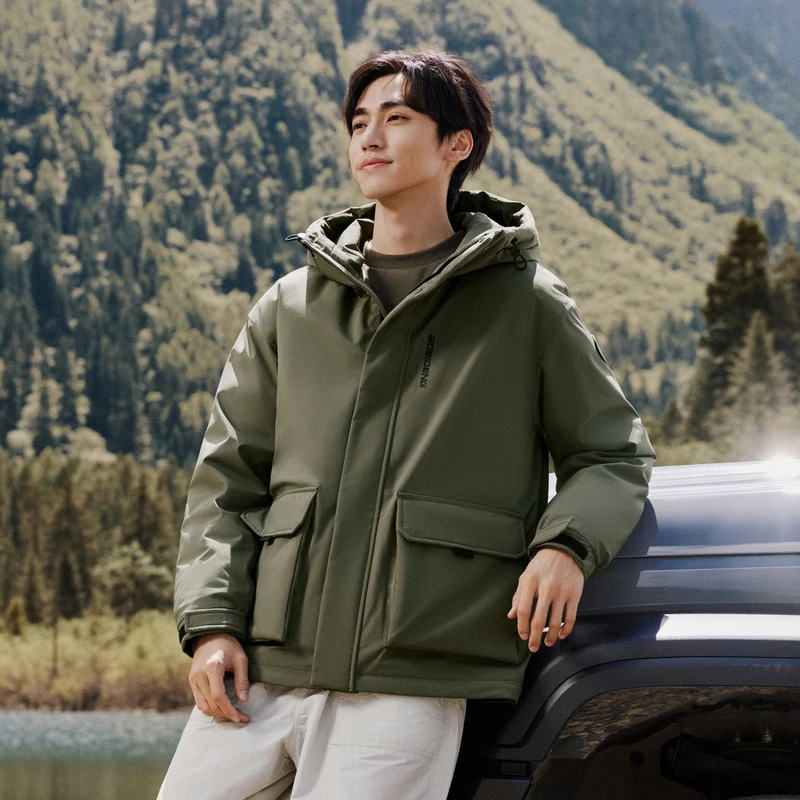 波司登冬季男士休闲户外运动休闲保暖羽绒服露营登山服连帽外套