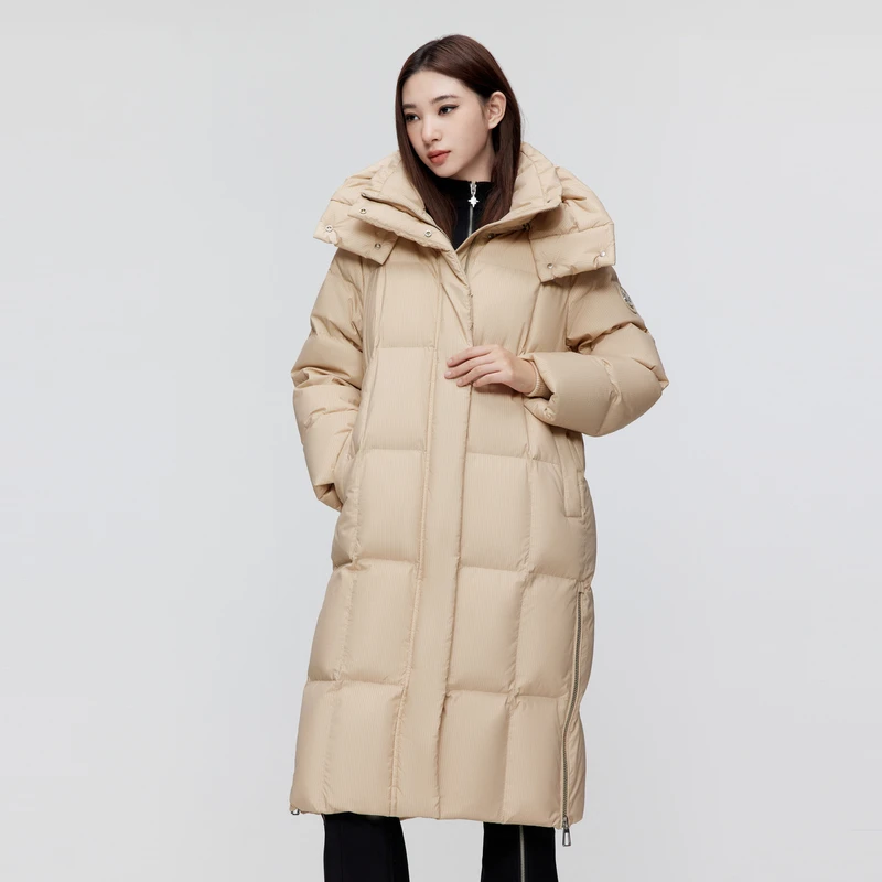 波司登轻奢时尚黑金系列洋气女士长款羽绒服女款过膝加厚冬季外套