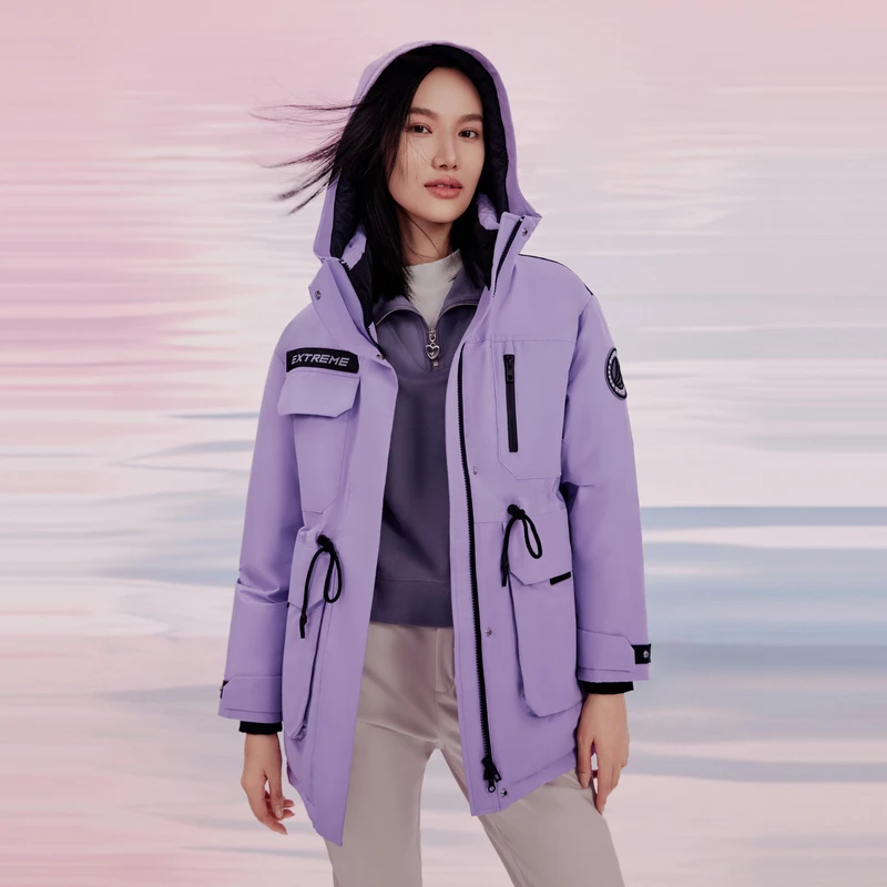 【波司登】冬季女士黑色一手长轻量科技时尚气质鹅绒极寒羽绒服外套