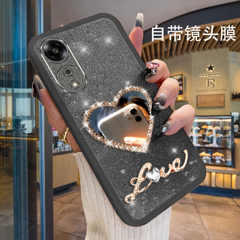 OPPOA58手机壳高颜值女款防摔PHJ110时尚镜面保护壳a58x带镜头膜