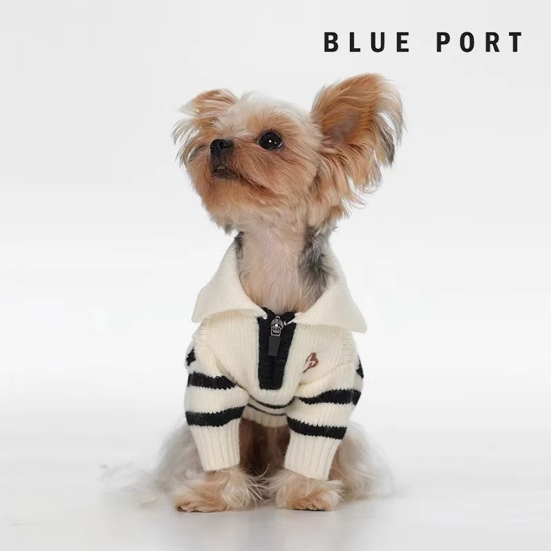 BluePort宠物秋冬装服装防寒保暖加厚半开筒毛衣中小型狗衣服猫咪
