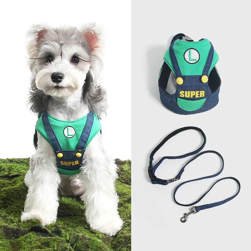 Blueport宠物牵引绳胸背遛狗神器可调节雪纳瑞防挣脱中小型猫狗用