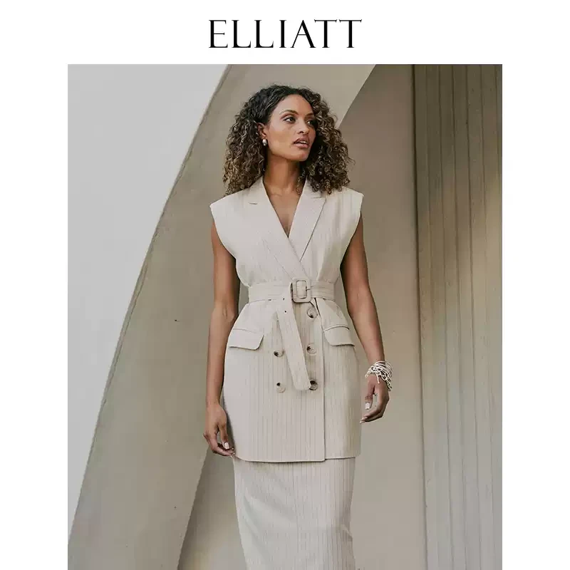 ELLIATT 24秋季新款女装无袖西装马甲外套迷你连衣裙短裙C1092457