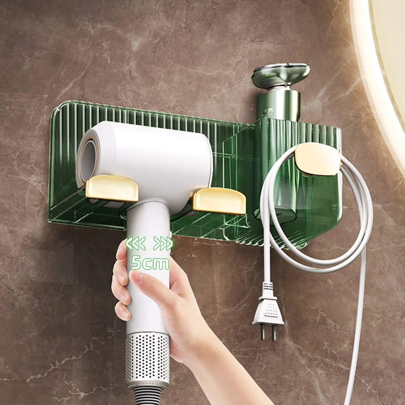 吹风机置物架免打孔卫生间收纳电吹风挂架吹风筒支架浴室架子轻奢