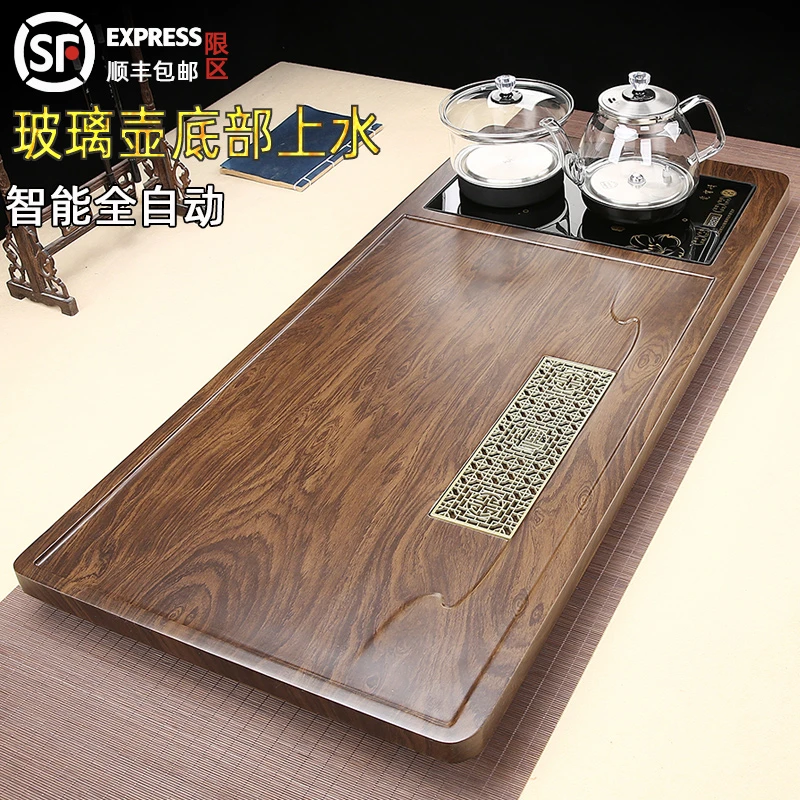 全自动茶盘家用客厅不带茶具高档轻奢玻璃底部上水一体简约泡茶台