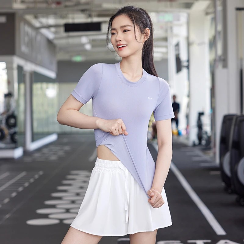 佑游运动女短袖夏季薄款瑜伽服弹力速干衣健身房户外显瘦T恤34504