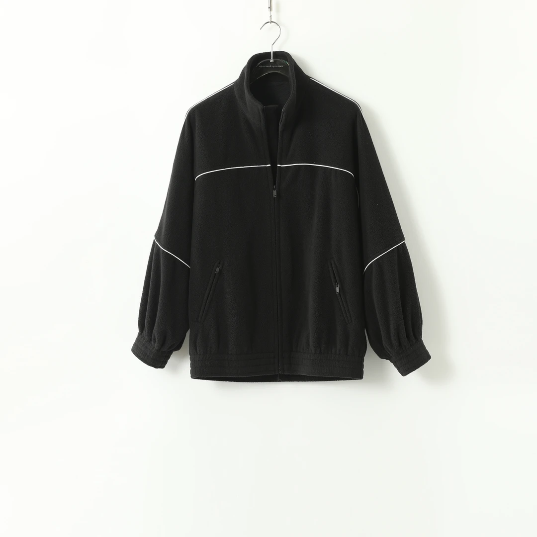 AP洛哥41052WT【造型感】撞色摇粒绒黑白双拉链运动风外套2024秋