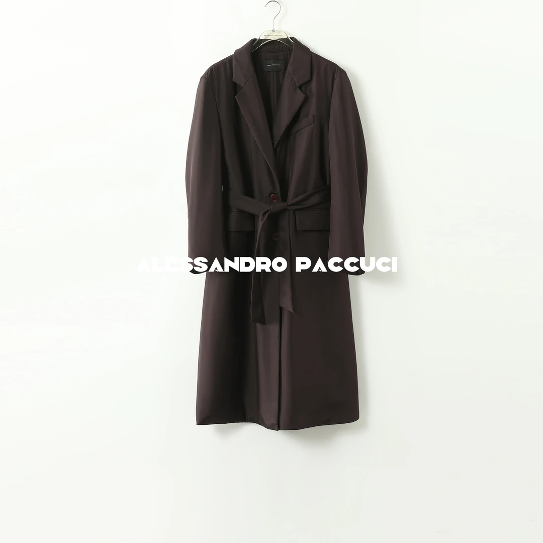 AP洛哥411004FY【丝软】桑蚕丝骆驼绒复古休闲经典百搭风衣外套24秋