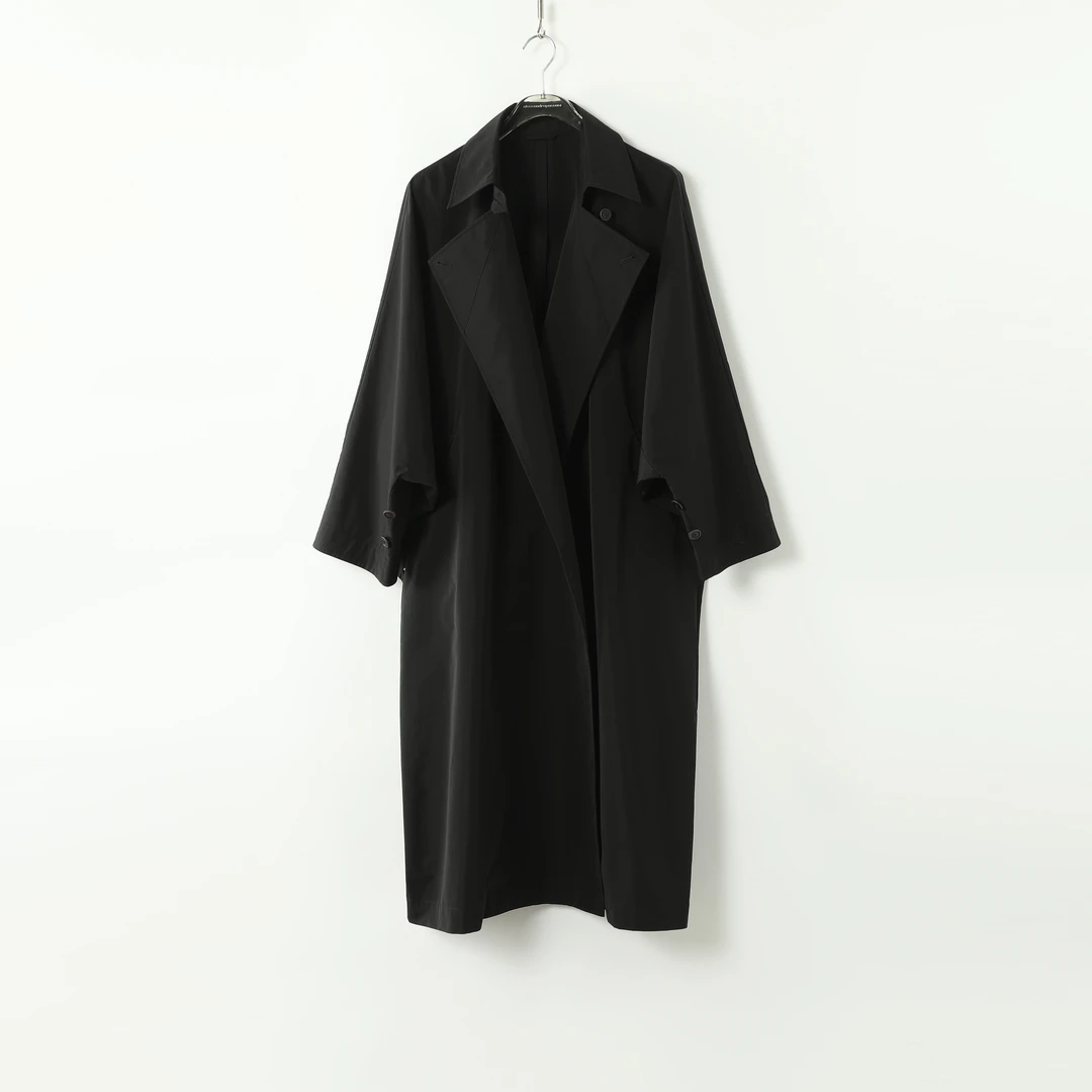 AP洛哥43011FY【本真】黑色翻领设计廓形款极简风风衣外套2024秋