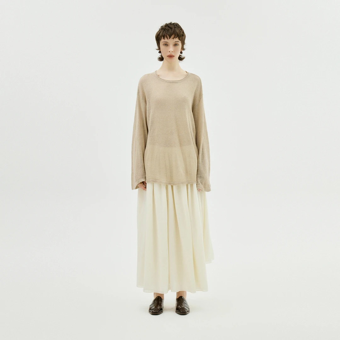 AP洛哥24095X【白月光】羊毛 不规则轻解构灵动飘逸半身裙2024秋