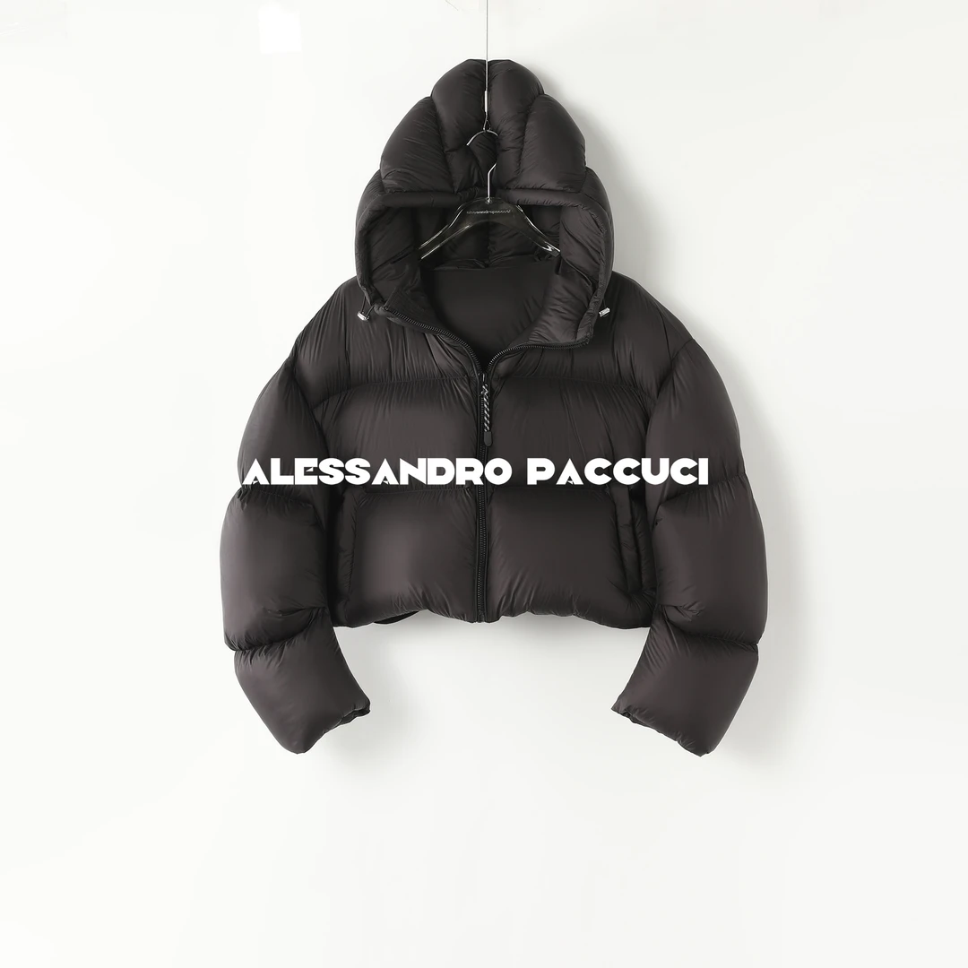 AP洛哥44020RR【肯豆】/加色 95白鹅绒连帽绗线短款羽绒服2024冬